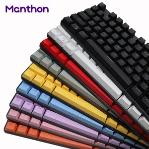 2022 Mechanical Double Color Keyboard 87 Keys Double Injection Keycap Wired Keyboard with Metal Panel