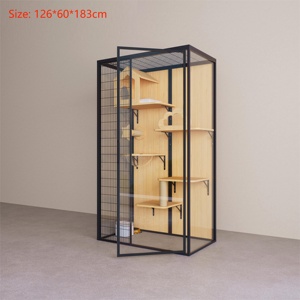 Luxe Mode Chat Villa Cage <span class=keywords><strong>Bois</strong></span> et Métal <span class=keywords><strong>Maison</strong></span> pour Animaux de Compagnie avec Motif Imprimé <span class=keywords><strong>Prix</strong></span> Usine pour Salon pour Lapins - Product Image 5