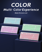 Teclado Mecánico Topográfico Blanco Zornher ZH980, Retroiluminación RGB, Programable, Inalámbrico, Silencioso, para Juegos y Oficina, Diseño Femenino