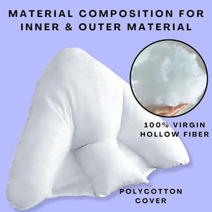 Oreiller de lecture de soutien lombaire anti-allergie au dos Coussin de cou doux Coussin de lecture triangle pour adulte avec bras - Product Image 4