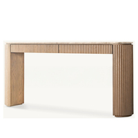 Table basse Byron Emperador de RH, buffet en bois cannelé avec armoire de rangement, meuble moderne pour l'entrée du salon