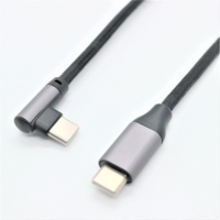 Cable USB Tipo C con revestimiento de nailon, recto y curvo, de alta velocidad 5A, carga rápida PD, malla exterior tejida, 1m, para uso con computadora, entrega rápida