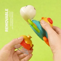 Jouet rotatif à ventouse Baohan Tortue et Canard, amusant pour la tête de lit, jouet à mâcher en ABS et silicone pour bébés de 0 à 24 mois