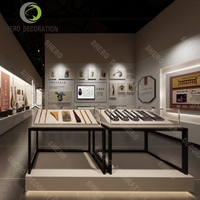 Vitrine en verre de musée de verre trempé de conception intérieure en bois avec l'affichage en verre léger de compteur