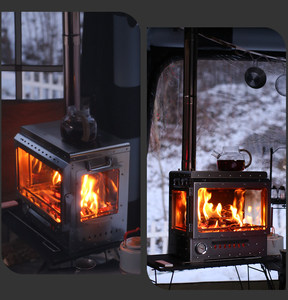 Stufa <span class=keywords><strong>a</strong></span> <span class=keywords><strong>Legna</strong></span> Multifunzione in Acciaio Inox 430 per Riscaldamento Tenda da Campeggio - Product Image 5