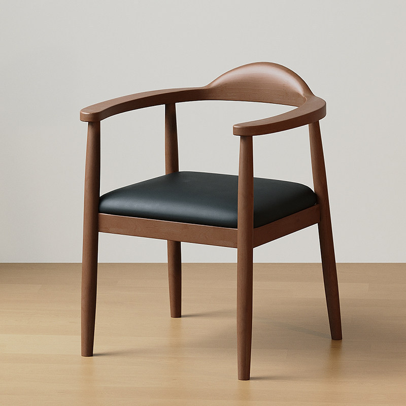 Marron avec coussin en cuir