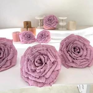 Vente directe d'usine, fleurs géantes en papier, rose en papier pour la décoration de <span class=keywords><strong>fond</strong></span> de mariage - Product Image 4