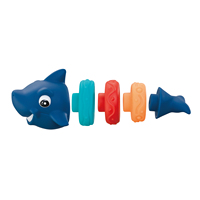 Vente chaude en plastique souple en caoutchouc requin 3 cercles imbriqué bricolage jouet éducatif mignon interactif jouant pour les enfants