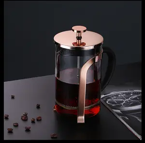 Venda quente 350 ml Estilo Clássico Cold Brew Glass French Press, Logotipo Personalizado Francês Press Tea Pot Coffee Maker