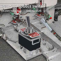 Interrupteur à bascule 20A 250V DPDT IP65 étanche avec capuchon de protection et levier métallique pour machine d'automatisation
