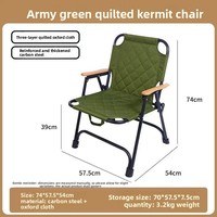 Chaise pliante d'extérieur avec dossier matelassé à trois couches Kermith, portable, épaissie et renforcée, pour le camping et la pêche