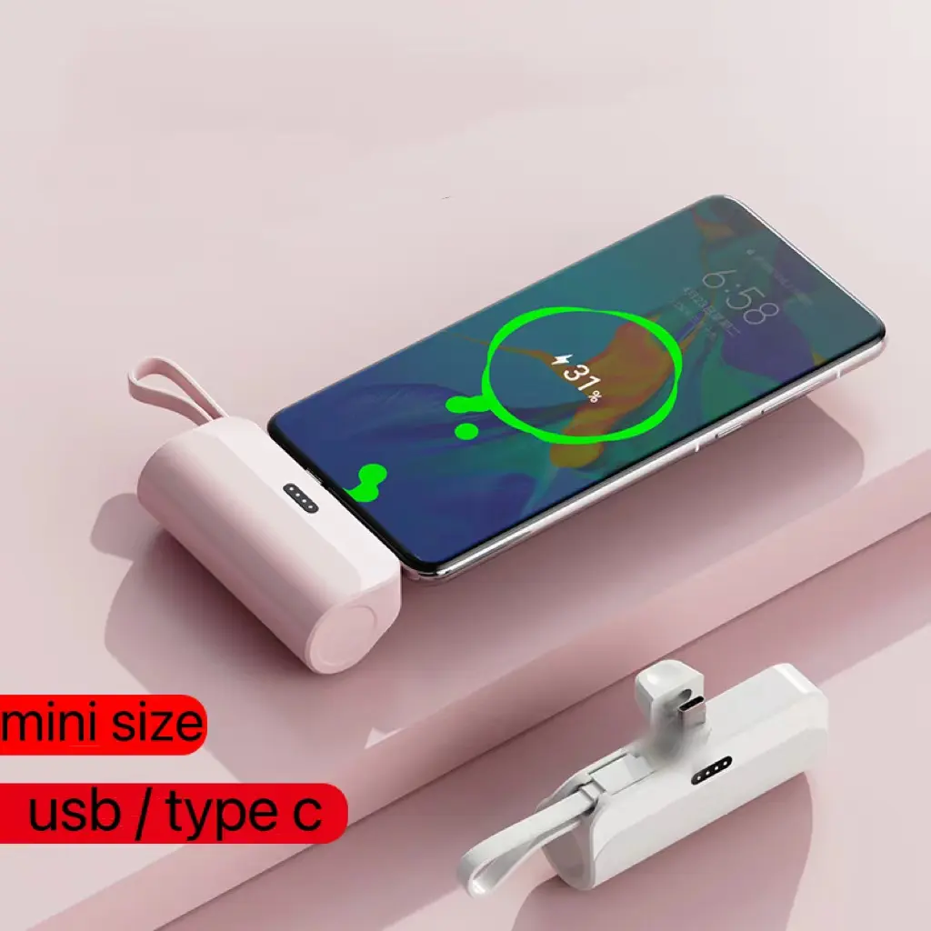 2023 New Trend 3000mah Mini Portable Charger For samsung USB Type c 5000mah Small Battery for iphone 14promax