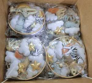 In vendita a mano su misura colore splendido feltro teddy vivaio bambino culla mobile con anello di legno - Product Image 6