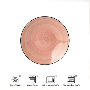 โปรโมชั่นเดือนกันยายน ชุดจานเซรามิกสไตล์ตะวันตก ขายดี แก้วกาแฟสีชมพู ชุดอาหารค่ำสโตนแวร์สุดหรู - Product Image 4