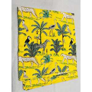 Colcha de algodón Kantha estampada a mano con diseños textiles artesanales y capas suaves para un sueño confortable - Product Image 3