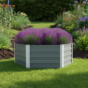 แปลงปลูกผักยกพื้นเหล็กชุบสังกะสีสีเทา ขนาด 50.8x50.8x18.1 นิ้ว ดีไซน์ทันสมัยสำหรับทำสวนที่บ้าน - Product Image 2