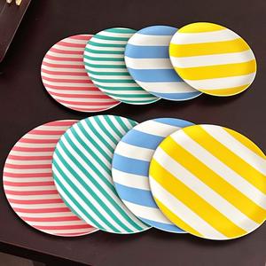 Stoviglie Moderne in PLA RPET PET PP e Bambù, Piatti per Servire Bistecca e Pizza, Stoviglie Colorate in Melamina per la Casa - Product Image 1