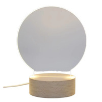 Nouveau rond LED USB support chambre d'enfants en bois veilleuse maison intelligente acrylique bois nuit lampe Base