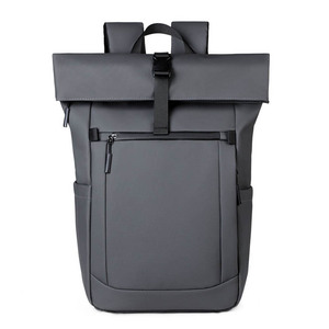 15.6" Unisex Waterproof PU <b>Laptop</b> <b>Backpack</b> Zipper Closure Large Capacity Arcuate Shoulder Strap Portable for Outdoor Use - Product Image 2