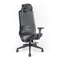 Chaise de bureau ergonomique moderne en maille avec support lombaire réglable et cadre en nylon, dossier haut, pour la maison, l'étude, le jeu et l'hôtellerie