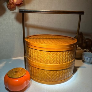 <b>Bamboo</b> Woven Storage Basket Double Layer Circular Hexagonal For Living Room Neatening - Product Image 3