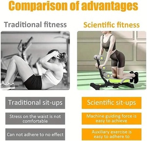 Appareil d'exercice abdominal multifonctionnel en acier avec roulettes réglables et durables pour sit-ups et remodelage corporel à domicile - Product Image 3