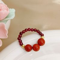 Bague tendance pour femme, perles naturelles complexes, breloque colorée et mignonne, design unique à bouche fermée, pour bague de fiançailles ou d'index