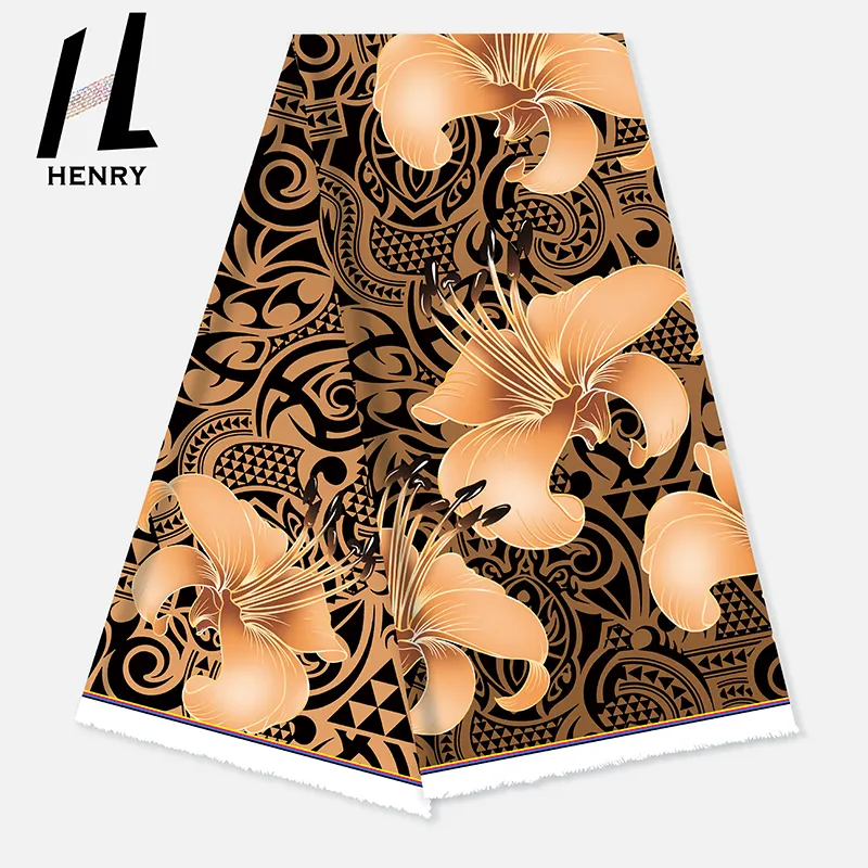 ヘンリーアイランダースタイル在庫品最新ファッションデジタル印刷ポリエステル生地衣服女性服ドレススカートシャツ