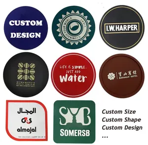 Dessous de verre en silicone avec logo imprimé personnalisé pour boisson, tasse, tapis 3D PVC souple en caoutchouc Dessous de verre pour bière Dessous de verre personnalisé pour cadeaux fantaisie - Product Image 2