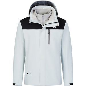 Chaqueta de invierno 3 en 1 para <span class=keywords><strong>hombre</strong></span>, abrigo de esquí y Snowboard <span class=keywords><strong>con</strong></span> capucha a prueba de viento, <span class=keywords><strong>forro</strong></span> <span class=keywords><strong>polar</strong></span> extraíble, exterior rígido, cálido, lluvia, nieve, Formal - Product Image 5