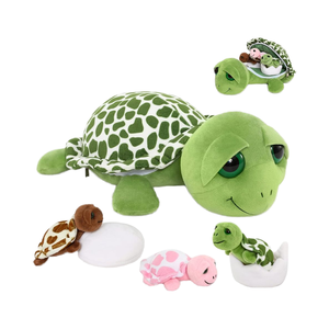莫里斯莫斯妈妈海龟与3只小海龟2毛绒蛋大眼龟枕头儿童幼儿毛绒动物玩具 - Product Image 1