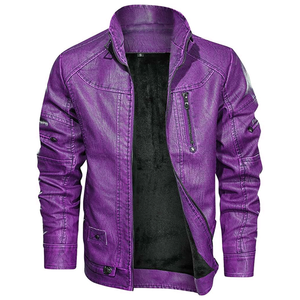 Premium Genuine Leather Winter Sheep Fur Leather <b>Jacket</b> for Men <b>Women</b> Customizable Motorcycle Biker Outerwear with Fleece Lining - Product Image 3