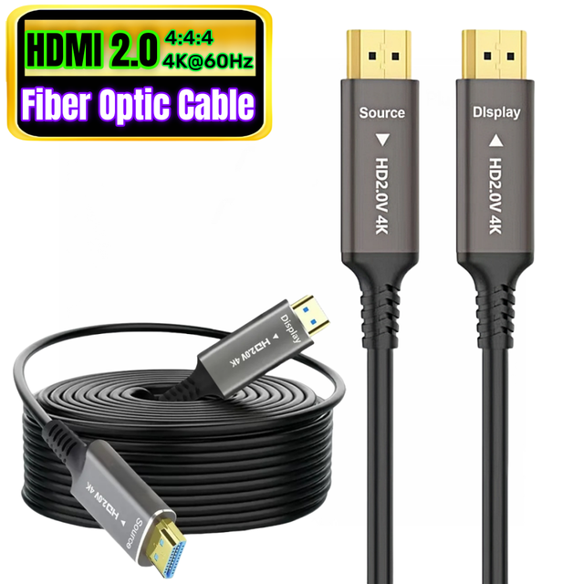 4K 60Hz Fiber Optic HDMI Cable Support ARC Dolby HDR HDCP2.2 Long-distance Lossless Transmission HDMI 2.0 Optical Fiber Cable