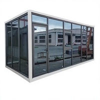 Module modulaire préfabriqué en conteneur, à assemblage rapide, démontable, avec mur-rideau en verre, pour bureau mobile, villa résidentielle et cabine