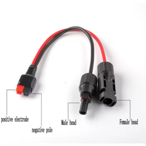 ปลั๊กทองแดงขนาด 20 ซม. 4 มม. พร้อมฉนวน PVC สำหรับสายเชื่อมต่อเสาเดี่ยวซ้ายและขวา สายไฟสำหรับ <span class=keywords><strong>2</strong></span> 30A สำหรับจ่ายไฟ - Product Image 2