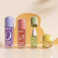 Ensemble d'emballages en verre pour soins de la peau avec coins arrondis personnalisés, coloré, 40 ml, 100 ml, 120 ml avec pompe à lotion