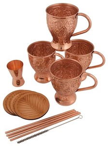 Taza de Cobre Hecha a Mano de la Mejor Calidad con Asa de Latón para Cócteles Moscow Mule, Cerveza y Bebidas Frías Disponible para la Venta - Product Image 5
