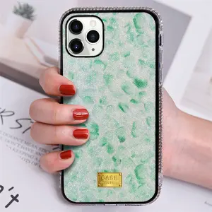 Stoß feste Luxus Blütenblatt Glitter Tide Lagging mit Bling Diamant rahmen TPU PC Handy hülle Für iPhone 11 Pro X XR XS max