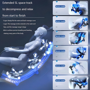 Fauteuil de massage de luxe 4D <span class=keywords><strong>SL</strong></span> Rail Zero Gravity avec compression par airbags pour tout le corps, écran tactile et fonction Bluetooth - Product Image 4