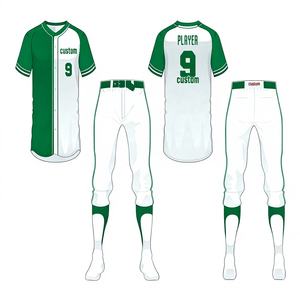 Conjuntos de Uniforme de Beisebol Personalizados com Logo da Equipe em Poliéster, Secagem Rápida, <span class=keywords><strong>Jersey</strong></span> de Beisebol Verde - Product Image 1