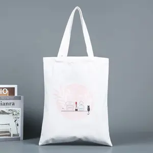 Custom Reusable Shopping Canvas Cotton Tote Bags With Custom Printed Logo