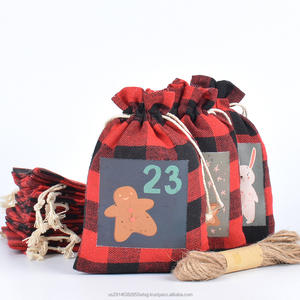Bolsa de Regalo de Tela Reutilizable Ecológica Navideña, Decoración Colgante para el Hogar, Caja de Regalo con Diseño de Calendario para la Diversión Diaria - Product Image 2