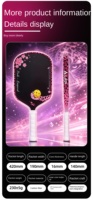 Raquette de pickleball OEM ODM en fibre de carbone, noyau en nid d'abeille PP, surface mate, logo personnalisé, vente en gros, usine