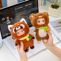 Feiya Porte-clés en peluche animaux mignons Koala Panda avec visage en caoutchouc, breloque de sac à dos Kawaii, jouet adorable unisexe pour adulte