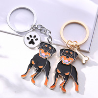 Types d'alliage de zinc mignon chien Animal coloré métal pendentif à breloque Logo personnalisé porte-clés promotionnels