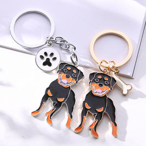 Tipos de aleación de zinc lindo perro Animal colorido Metal encanto colgante logotipo personalizado llaveros promocionales - Product Image 2
