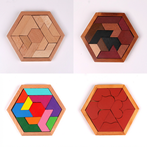 Mainan Puzzle Geometris Bentuk Kotak Warna-warni Kayu 3D Buatan Tangan untuk Pendidikan Dini Anak Usia 2 hingga 4 Tahun. - Product Image 5