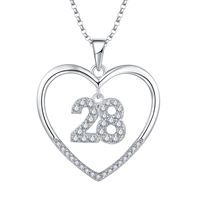 Colliers personnalisés numéro 28, pendentifs initiaux, collier en forme de cœur, cadeau d'amour, collier ras du cou en argent 925 pour femmes, bijoux