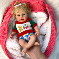 Poupée Bébé Réaliste de 12 Pouces en Silicone Intégral, Poupée Reborn Adoptable avec Yeux Ouverts et Bouche, Accessoire Photo, Cadeau Artistique