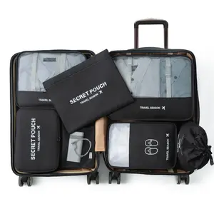 High Quality Minimalist Style Dustproof Travel Suitcase Storage Organizer Bag 7 Piece Set For Travelling